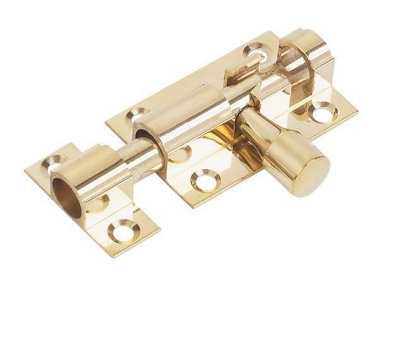 Barrel Bolt Straight 38mm X 25mm Brass from B&Q