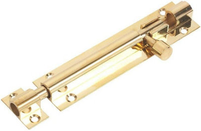 Barrel Bolt Straight 100mm X 38mm (4 X 1. 1/2 Inch) Brass from B&Q