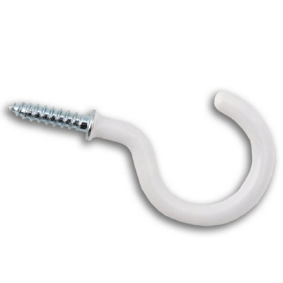 Cup HooksShouldered 19mm (3/4 Inch) White Plastic Coated Pack Of 100 from B&Q