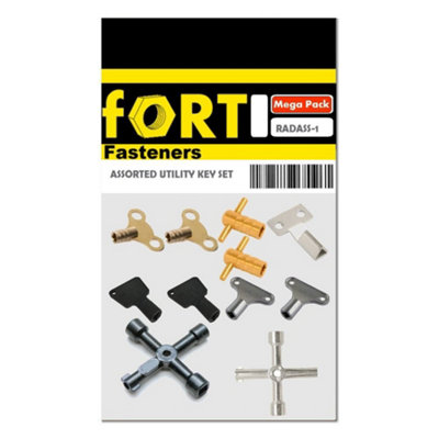 Fort Fasteners Workshop Assortment Of Utility Keys For Meter Box And Radiators Fort Fasteners 11Pc Set from B&Q