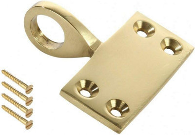 Dzina Pole Hook Pull (Sash EyeSash Lift) 12mm Polished Brass Pack Of 2 from B&Q