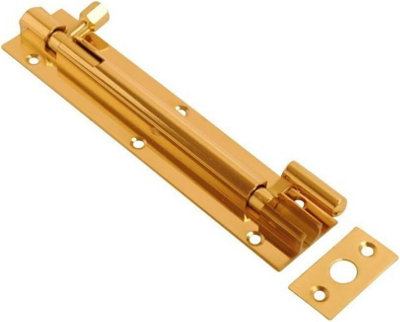 Barrel Bolt Necked 100mm X 25mm (4 X 1 Inch) BrassPack Of 2 from B&Q