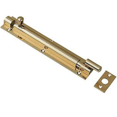 Barrel Bolt Necked 100mm X 38mm (4 X 1. 1/2 Inch) BrassPack Of 4 from B&Q
