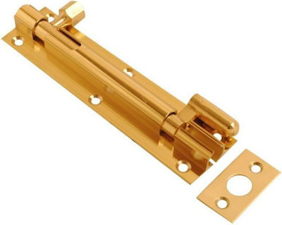 Barrel Bolt Necked 250mm X 38mm (10 X 1. 1/2 Inch) BrassPack Of 4 from B&Q