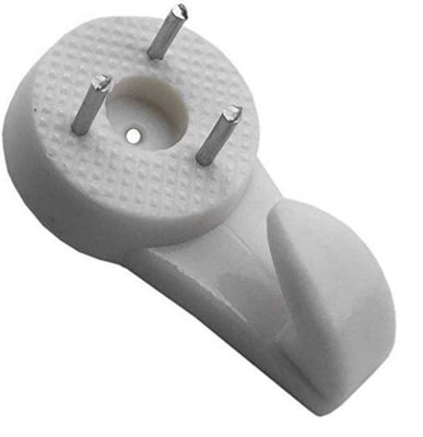 Plastic Hard Wall Hooks Picture Frame Photo Medium 30mm (1. 3/16 Inch) 20 Hooks from B&Q