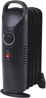 Thebigship Pack Of 1 5 Fin 650W Oil Filled Radiator Black - Image 3