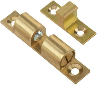 Solid Brass Double Ball Cabinet Cupboard Display Door Roller Latch Catch 42-70mm from B&Q