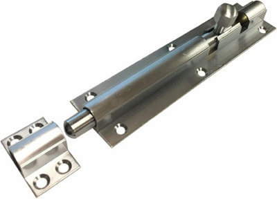 38mm Barrel Bolt Straight/neckedSatin Chrome Finish (Straight38mm X 150mm) from B&Q