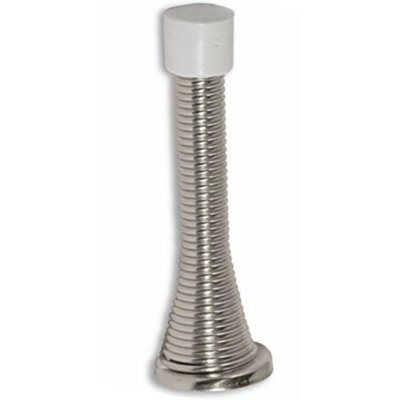 Chrome Silver Spring Door Stop Stops Stopper Doorstop Inc Fixings & Screws (5) from B&Q