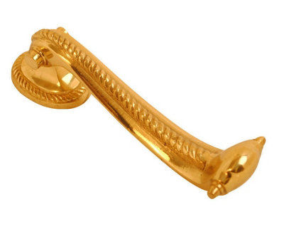 Polished Brass Slim Georgian Style Door Knocker Solid Polished Brass from B&Q