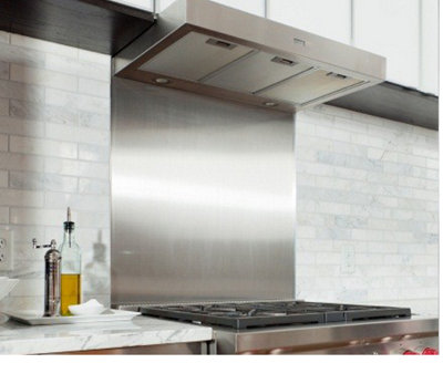 Brushed Satin Stainless Steel Splashback Cooker Kitchen Hob Splash Back Plate 400 X 500 mm from B&Q