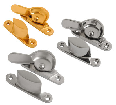Solid Brass Sash Window Fastener Fitch Fastener Polished Chrome from B&Q