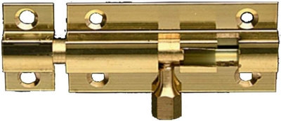 50mm (2 Inch) Brass Door Bolt Barrel Slide Lock With Screws from B&Q