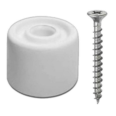 B&Q White 30mm Rubber Door Stops Door/wall Protectors