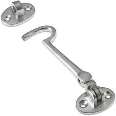 Dzina Silent Cabin Hook & Eye Satin Chrome Gate Hook And Eye 150mm from B&Q