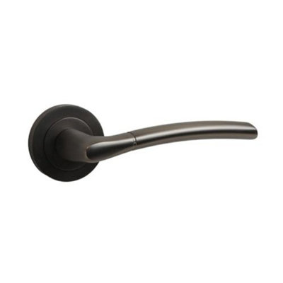 Dzina Design Ios Lever On Rose Door Handle In Gunmetal For Internal Doors