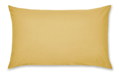 B&Q -  Pillowcases Easy Iron Percale Standard 50X75Cm Pack Of 2 Pillow Cases With Envelope Closure Ochre - Image 9