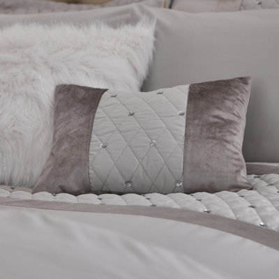Catherine Lansfield Unisex Silver Sequin Cluster Cushion - Image 4
