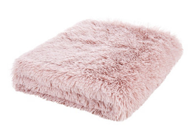 Catherine Lansfield Cuddly Deep Pile 150x200cm Blanket Throw Blush Pink - Image 6