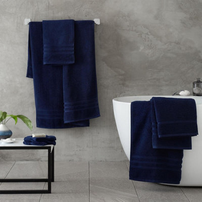 Catherine Lansfield Zero Twist 6 Piece Towel Bale Navy - Image 11