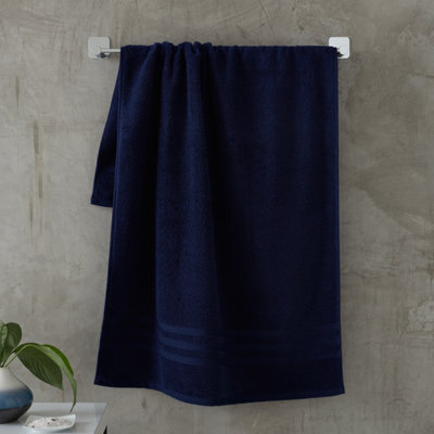 Catherine Lansfield Zero Twist Cotton 50x85cm Hand Towel Navy Blue - Image 11