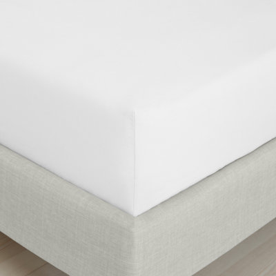 Bianca Fine Linens Bedroom 200 Thread Count Cotton Percale Fitted Sheet 32Cm Depth White