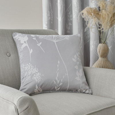 B&Q -  Meadowsweet Floral 30X40Cm Cushion Grey
