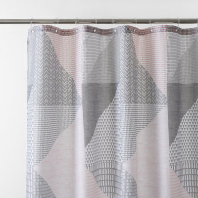 Catherine Lansfield  Pink Larsson Geo Shower Curtain in Size 180x180cm, Sports Direct - Image 7