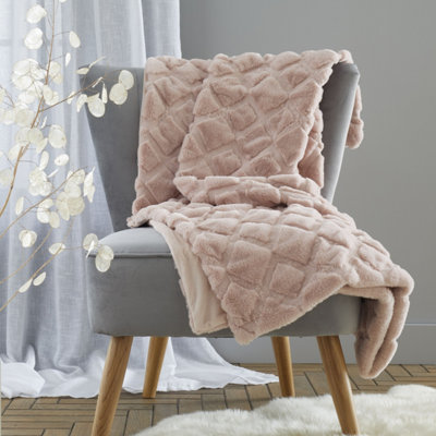 Catherine Lansfield Unisex Pink Cosy Diamond 130 X 170Cm Blanket Throw In | Size: 130Cm X 170Cm - Image 11