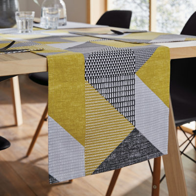 Catherine Lansfield Yellow Larsson Geo 33Cm X 180Cm Table Runner In - Image 5