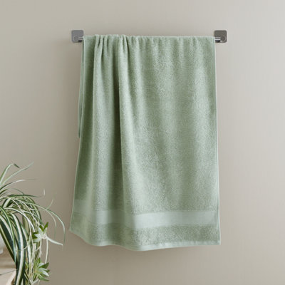 Catherine Lansfield Anti-Bacterial Cotton 50X85Cm Hand Towel Sage Green from B&Q