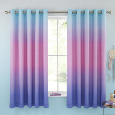 Catherine Lansfield  Kids  Ombre Rainbow Clouds Eyelet Lined Curtains in Size 66x72 Inch, Sports Direct - Image 9