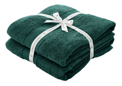 Catherine Lansfield  Anti-Bacterial Cotton Towel - Forest Green - B/Sheet x2 - Image 12