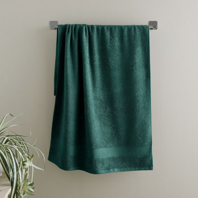Catherine Lansfield Anti-Bacterial Cotton 50X85Cm Hand Towel Forest Green from B&Q