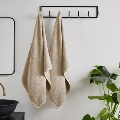 Catherine Lansfield Unisex Natural 'Quick Dry Cotton' Bath Sheet Pair In - Image 11