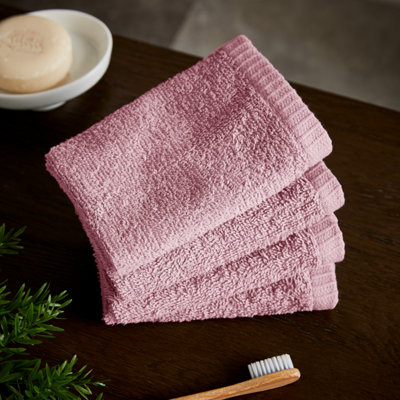 Catherine Lansfield Quick Dry Plain 30X30 Cm Face Cloth 4 Pack Pink