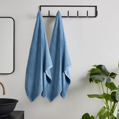 Julian Charles Blue Catherine Lansfield Quick Dry Cotton Towels - 2Pk Bath Sheet - Image 13