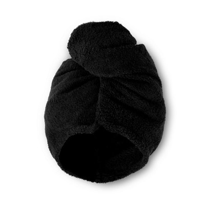 Catherine Lansfield Black Quick Dry Plain Turbie Head Towel
