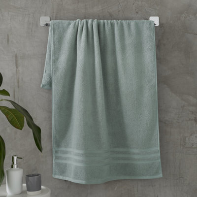 Julian Charles Green Catherine Lansfield Zero Twist Sage Cotton Towels - 2Pk Bath Sheet - Image 11