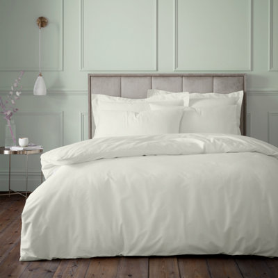 Bianca 180 Thread Count Egyptian Cotton King Duvet Cover Set With Pillowcases Cream