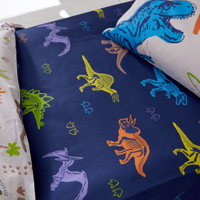 Catherine Lansfield Prehistoric Dinosaurs Fitted Sheet Blue from B&Q