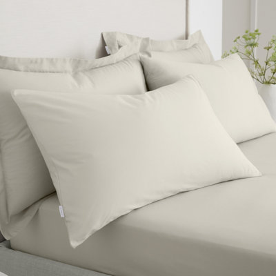 Bianca Unisex Natural 200 Thread Count 100% Cotton Pillowcase Pair - Image 4