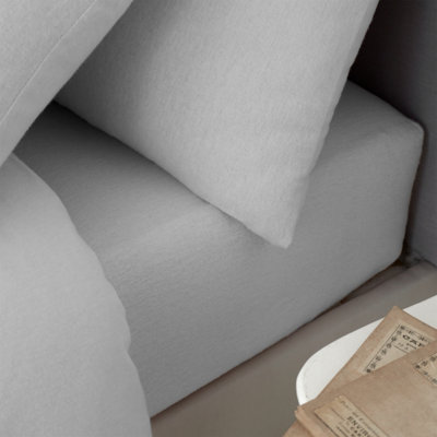 Catherine Lansfield Brushed Cotton Fitted Sheet Grey from B&Q