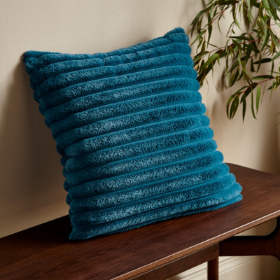 Catherine Lansfield Unisex Teal 'Cosy Ribbed' Cushion In | Size: 45Cm X 45Cm - Image 10