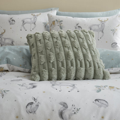 B&Q -  Bianca Carved Faux Fur Cushion Sage Green - Image 11