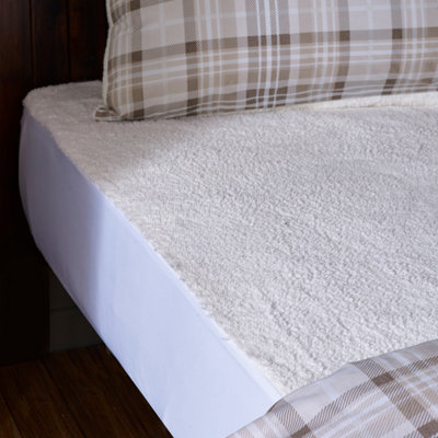 Catherine Lansfield Thermal Fleece Fitted Underblanket Under Fitted Sheet Cream