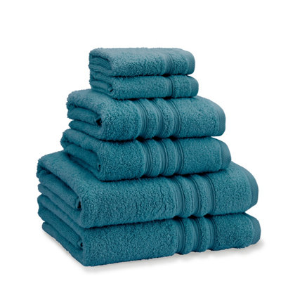 Catherine Lansfield Zero Twist Cotton 6 Piece Towel Bale Set Teal Green - Image 10
