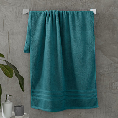 B&Q -  Zero Twist Cotton Bath Towel Teal Green - Image 11