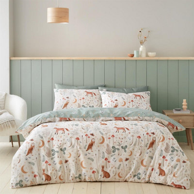 Catherine Lansfield Enchanted Twilight Animals Reversible King Duvet Cover Set with Pillowcases Natural - Image 15