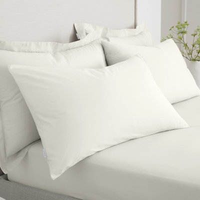 Bianca Fine Linens Pillowcases 200 Tc Cotton Percale Standard 50X75cm Pack Of 2 Pillow Cases With Envelope Closure Cream